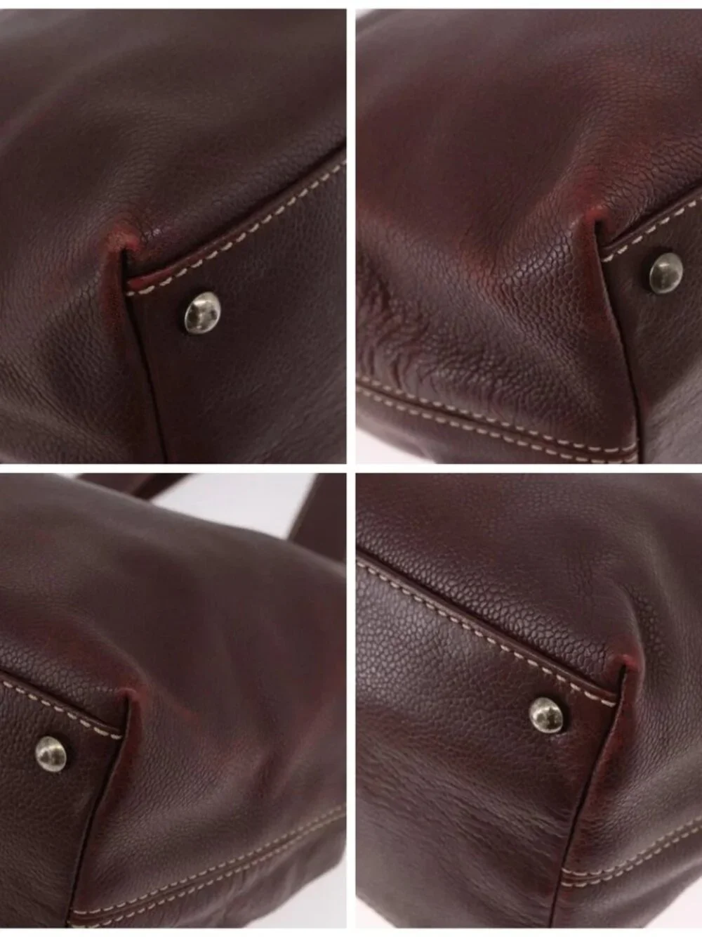 CHANEL Hand Bag Grained Calf Skin 2way Brown Silver CC Auth ka4946V